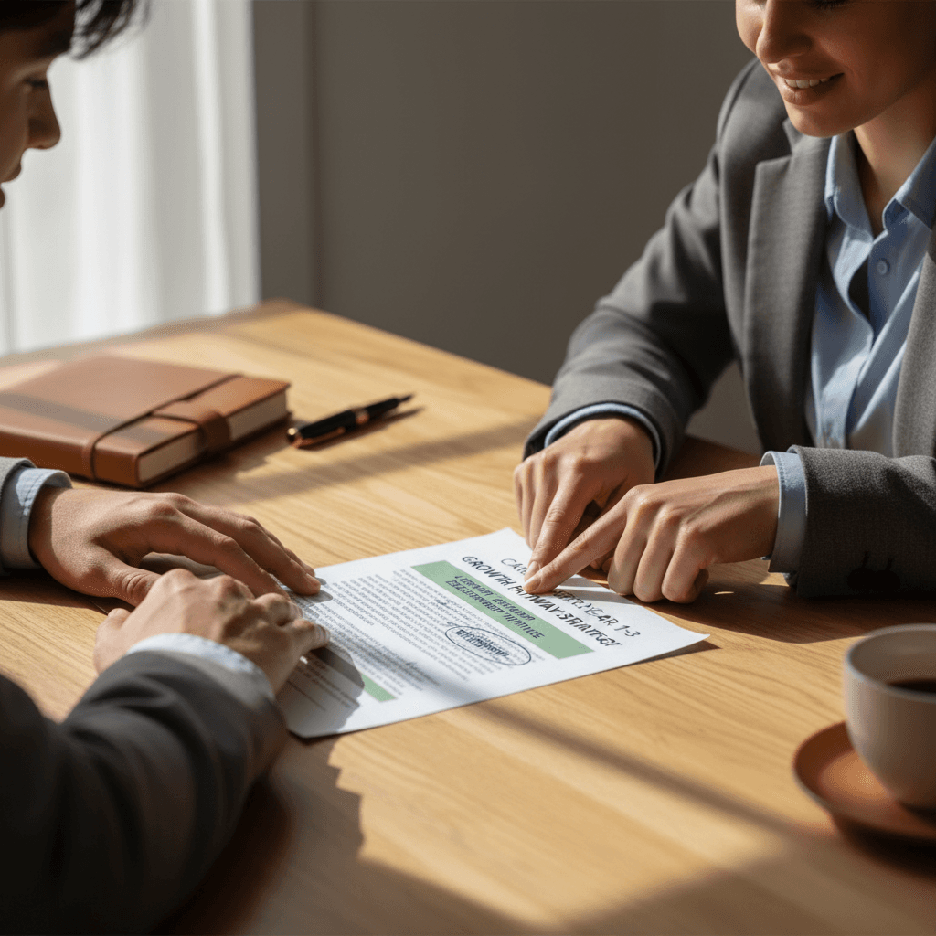 Mentor reviewing mentee's resume and professional portfolio