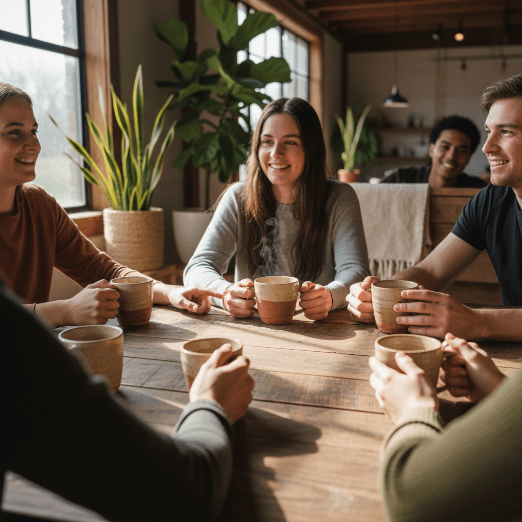 Group mentorship activity or community event outdoors